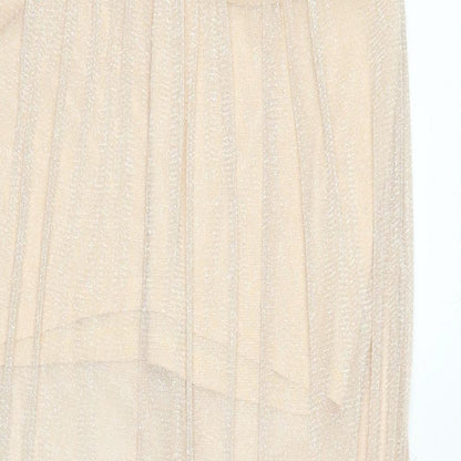 Lipsy Womens Pink Nylon Flare Skirt Size 12 - shimmering