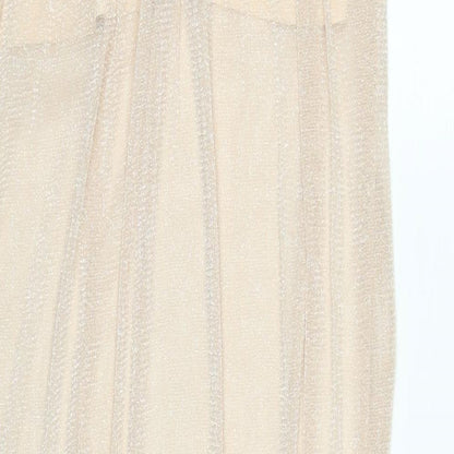 Lipsy Womens Pink Nylon Flare Skirt Size 12 - shimmering