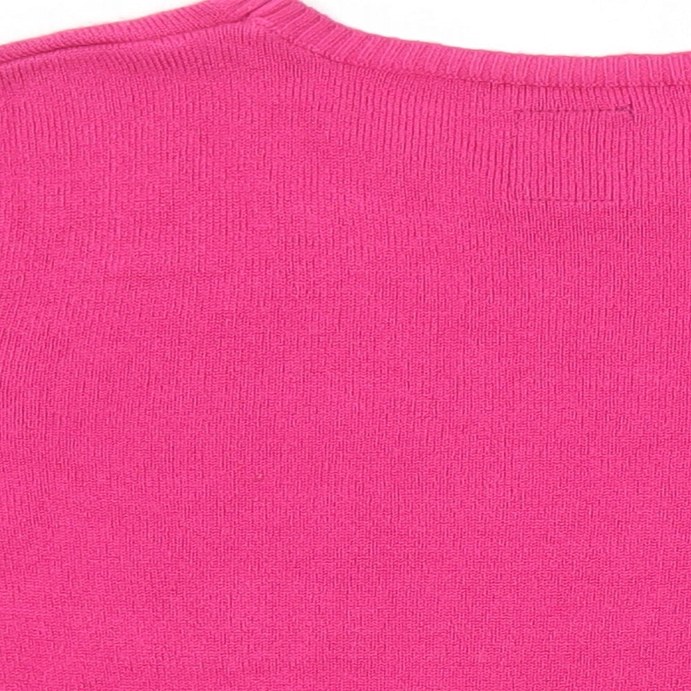 Golddigga Girls Pink Round Neck Acrylic Pullover Jumper Size 13 Years - Sequined detail