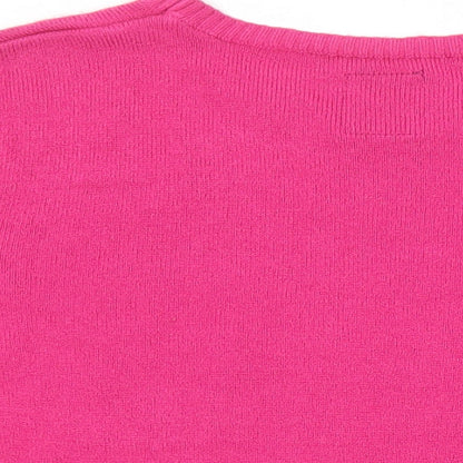 Golddigga Girls Pink Round Neck Acrylic Pullover Jumper Size 13 Years - Sequined detail