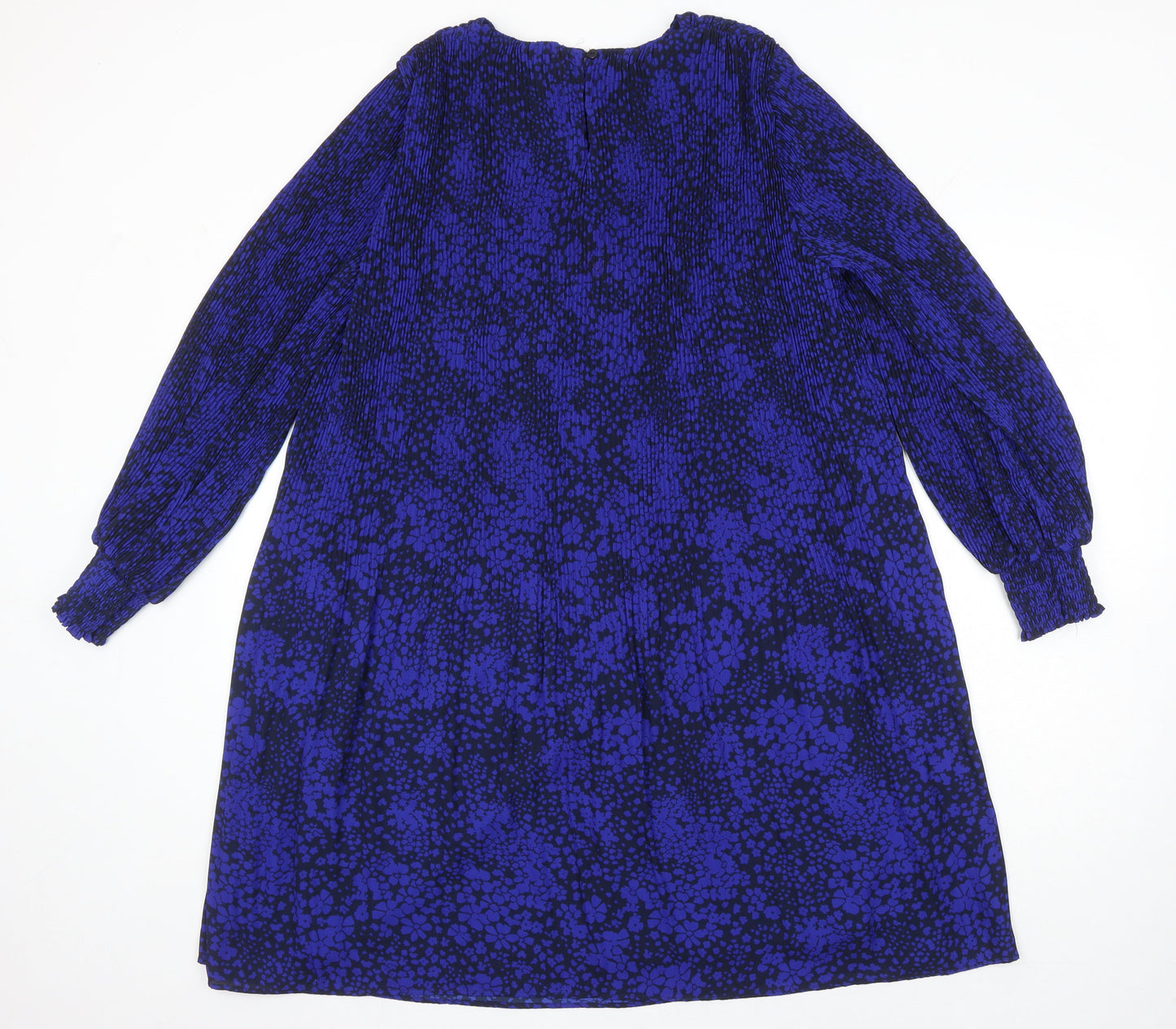 M&S Womens Multicoloured Floral Polyester Shift Size 14 Roll Neck