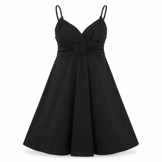 Front view of Principles women’s black houndstooth polyester a-line, size UK 6, sweetheart