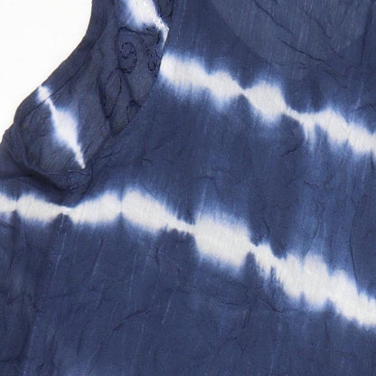 Jane Austin Womens Blue Striped Viscose Shift Size M Scoop Neck