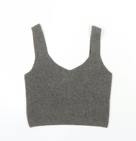 Womens UK Size One Size Zara Brown Cropped Tank