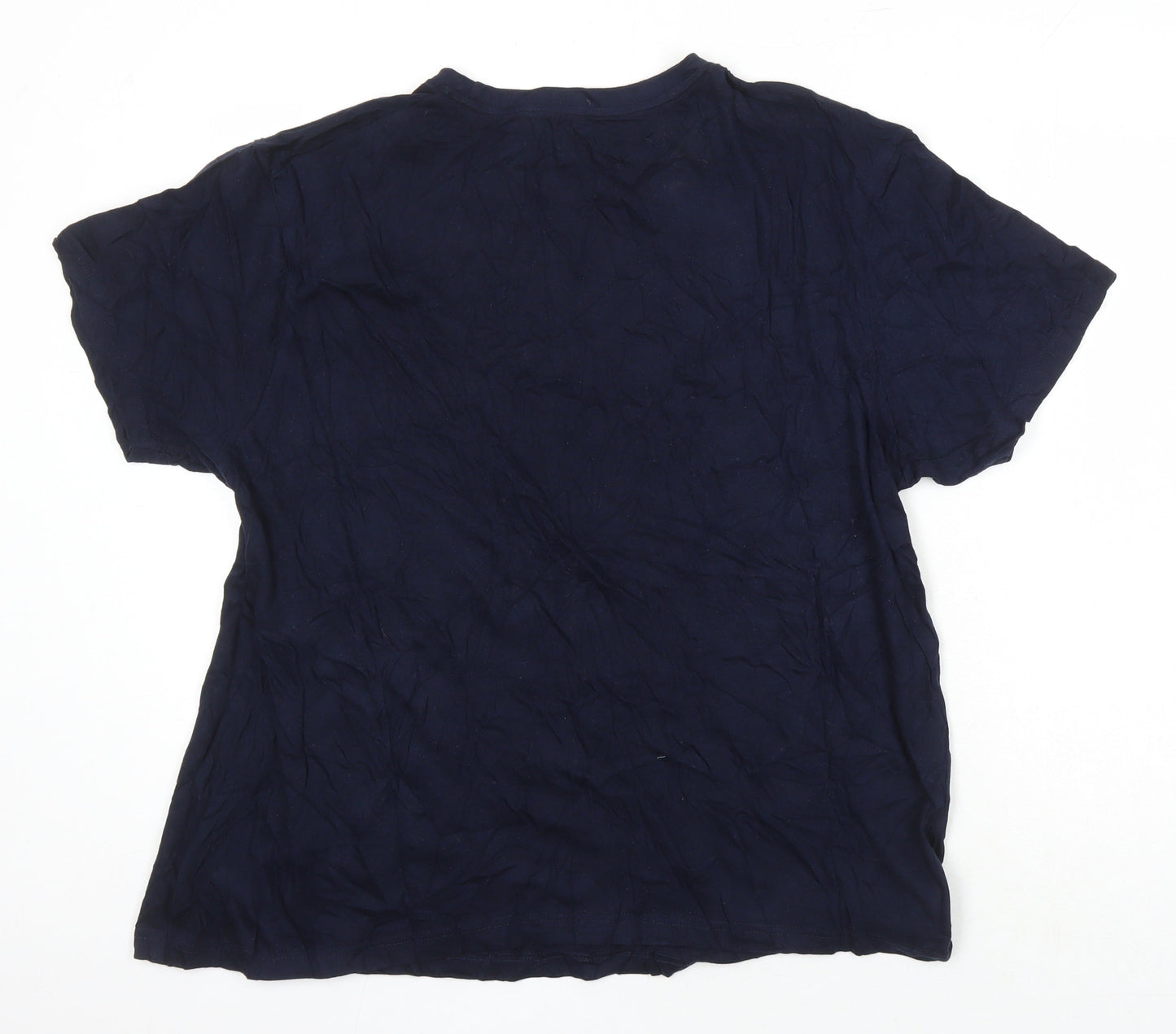 M&Co Mens Blue Cotton T-Shirt Size S Round Neck