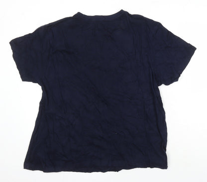 M&Co Mens Blue Cotton T-Shirt Size S Round Neck