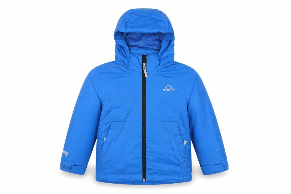 Front view of Mc Kinley boys’ blue jacket, size 4, years