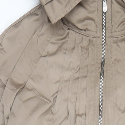 Stills Womens Brown Herringbone Overcoat Coat Size 12 Zip