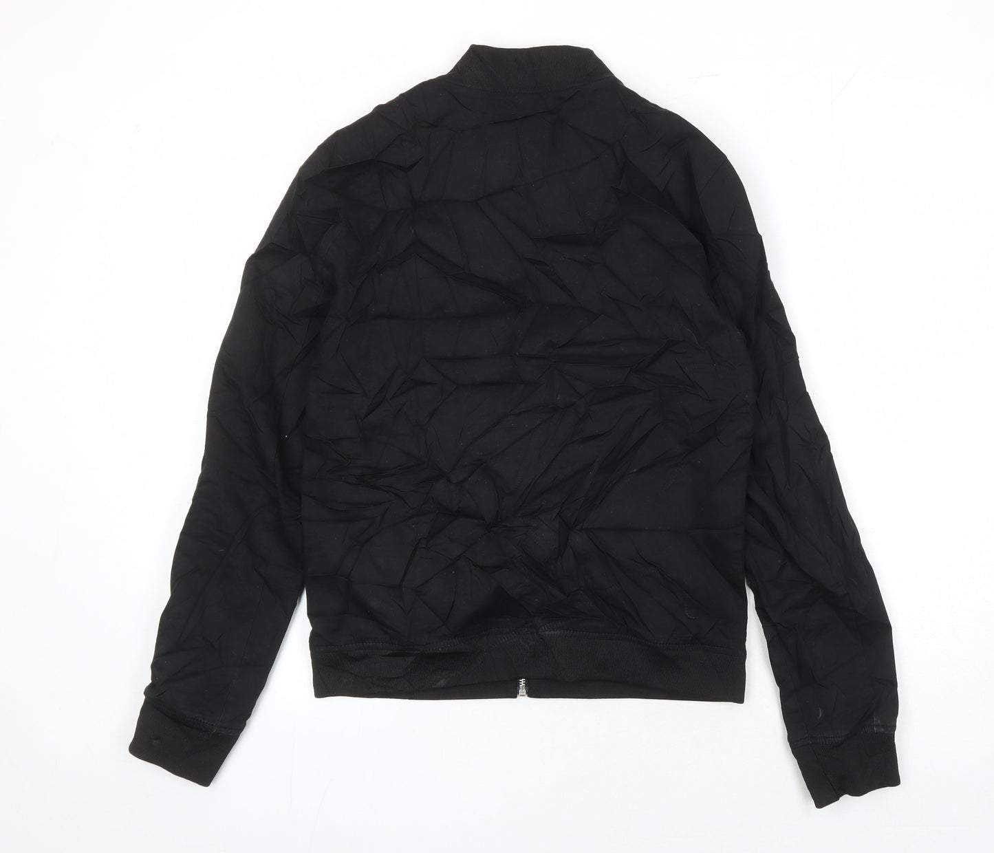 ASOS Womens Black Herringbone Bomber Jacket Jacket Size S Zip