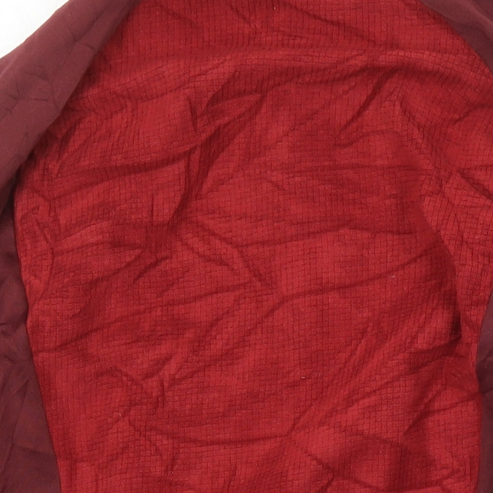 DECATHLON Womens Red Colourblock Polyester Pullover Casual Size S Mock Neck Zip