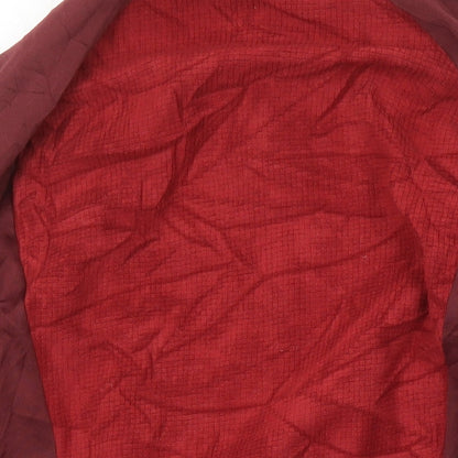 DECATHLON Womens Red Colourblock Polyester Pullover Casual Size S Mock Neck Zip