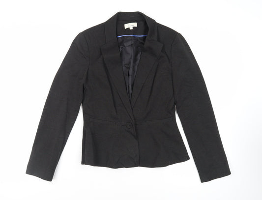 Linea Womens Black Polka Dot Jacket Blazer Size 10 Button