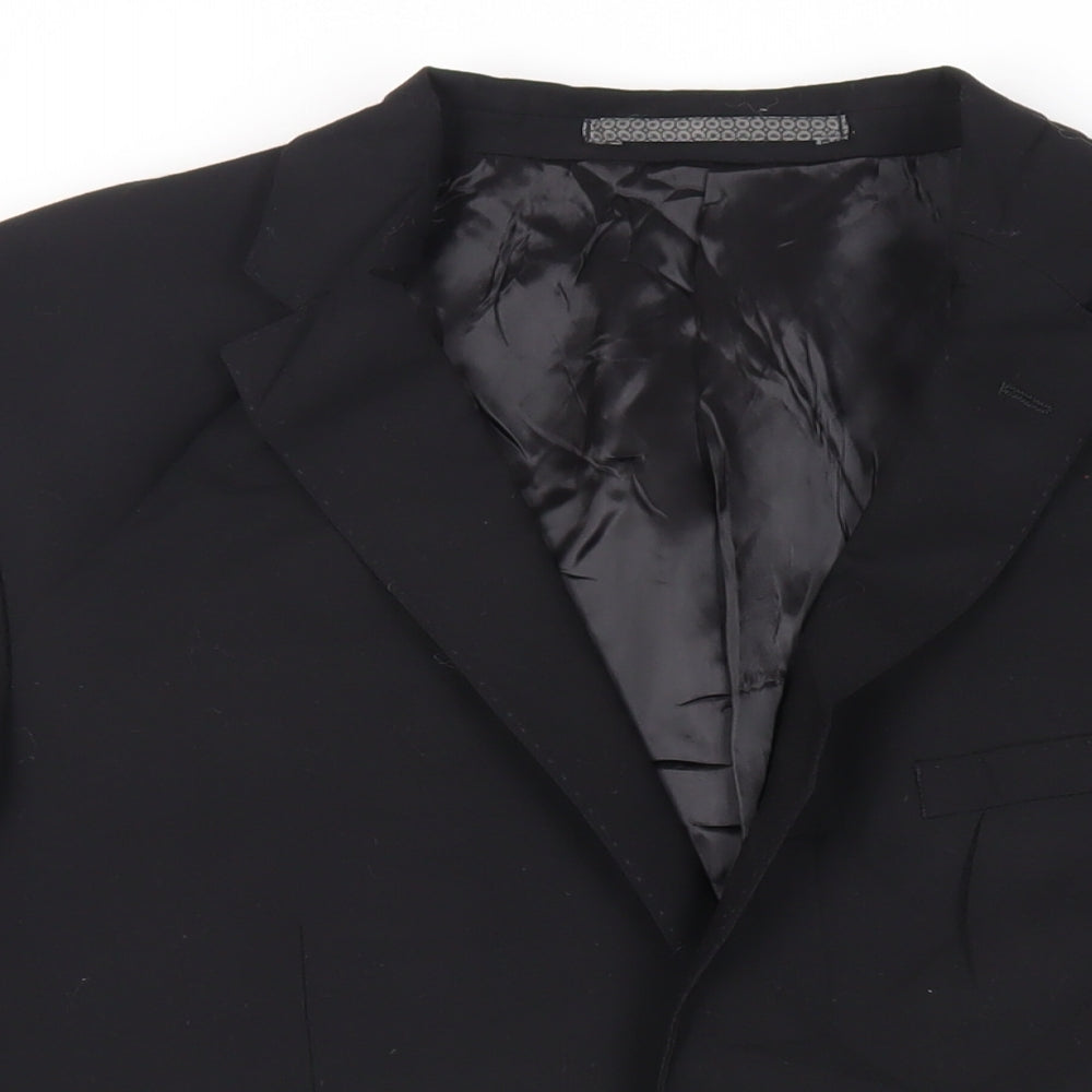 Autograph Mens Black Wool Jacket Suit Jacket Size 40 Regular