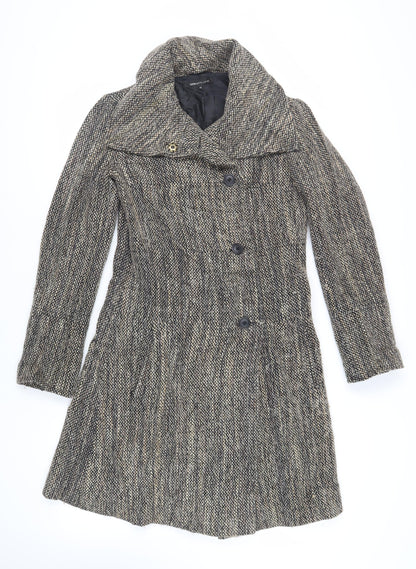 Great Plains London Womens Grey Overcoat Coat Size XS Button