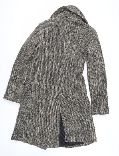 Great Plains London Womens Grey Overcoat Coat Size XS Button