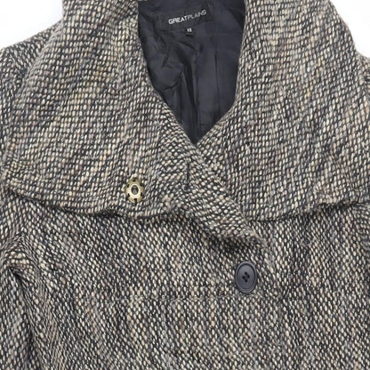 Great Plains London Womens Grey Overcoat Coat Size XS Button