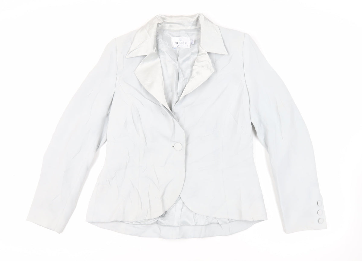 Presen De Luxe Womens Blue Jacket Blazer Size 12 Button