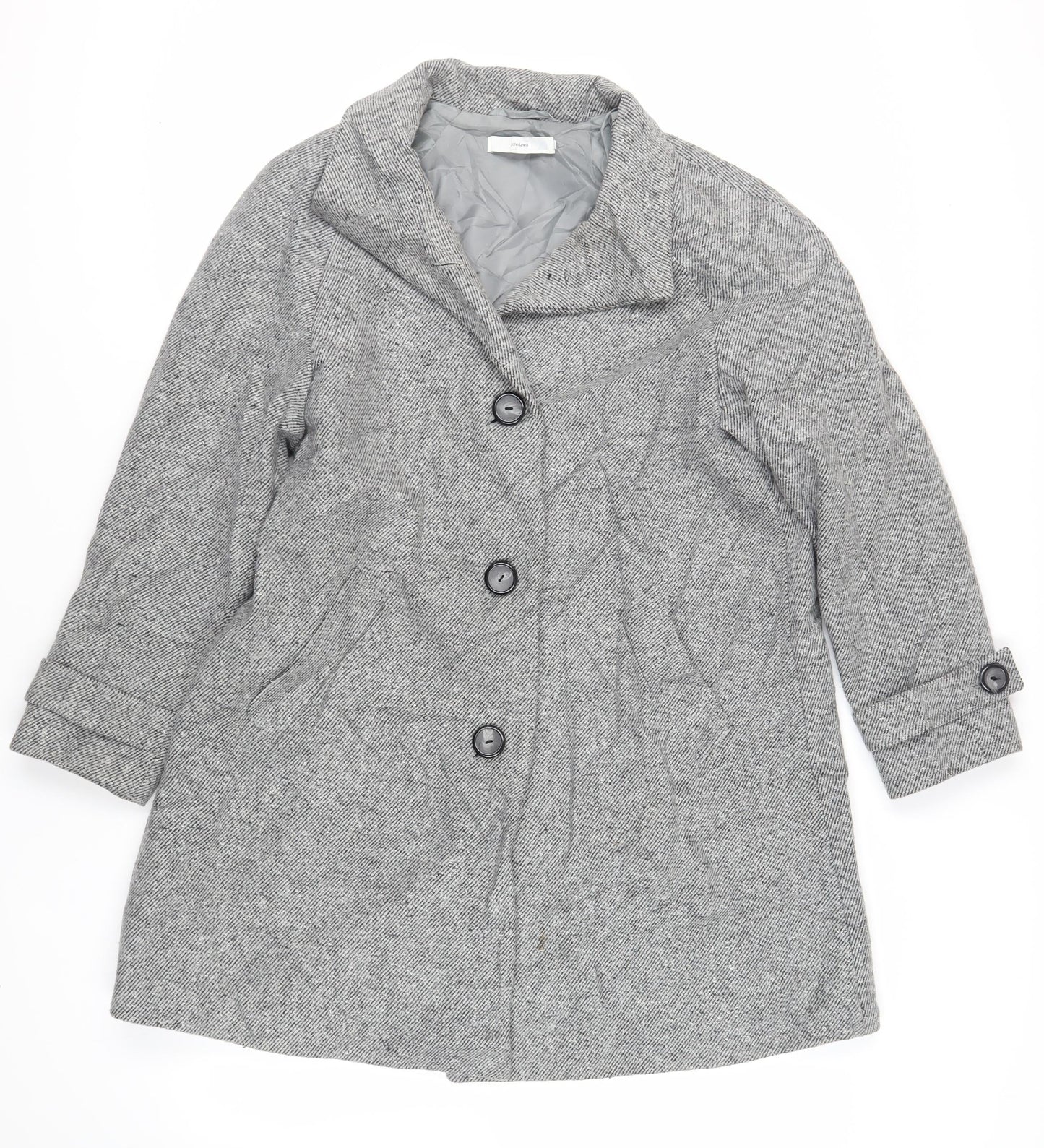 Womens UK Size 12 John Lewis Grey Overcoat