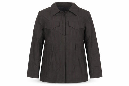 Topshop Womens Brown Striped Jacket Blazer Size 14 Button