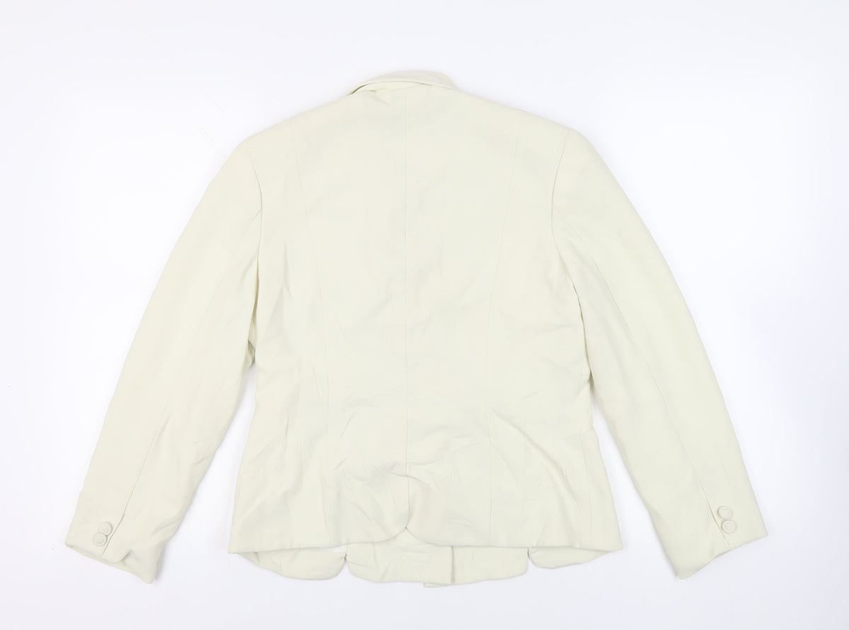 Gina Rossi Womens Ivory Jacket Blazer Size 12 Button