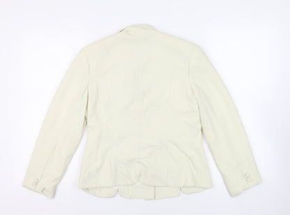 Gina Rossi Womens Ivory Jacket Blazer Size 12 Button