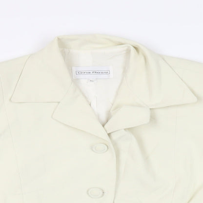 Gina Rossi Womens Ivory Jacket Blazer Size 12 Button