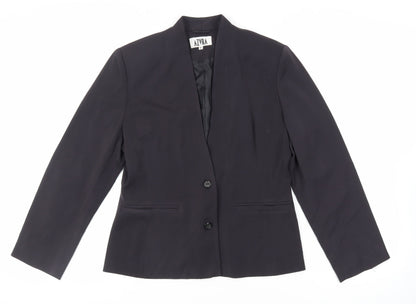 AZVRA Womens Black Jacket Blazer Size 14 Button