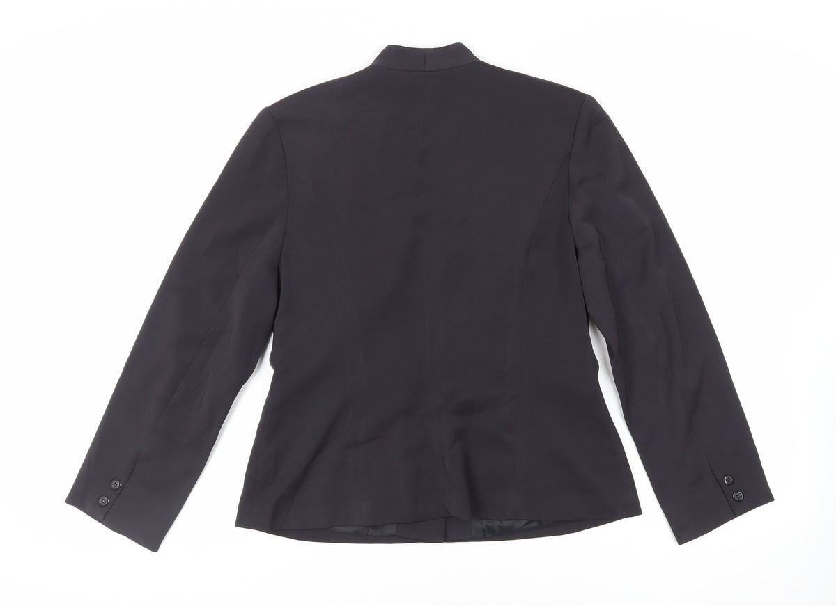 AZVRA Womens Black Jacket Blazer Size 14 Button