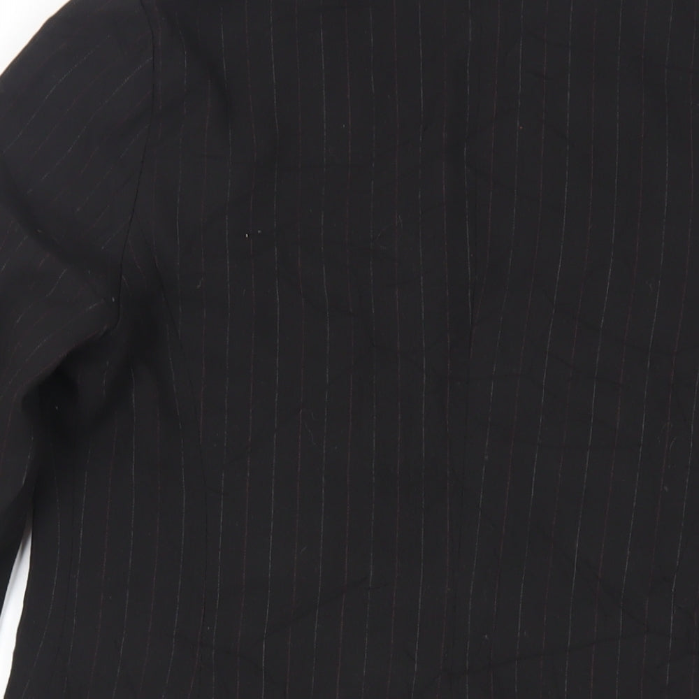 Klass Womens Black Striped Jacket Blazer Size 12 Button