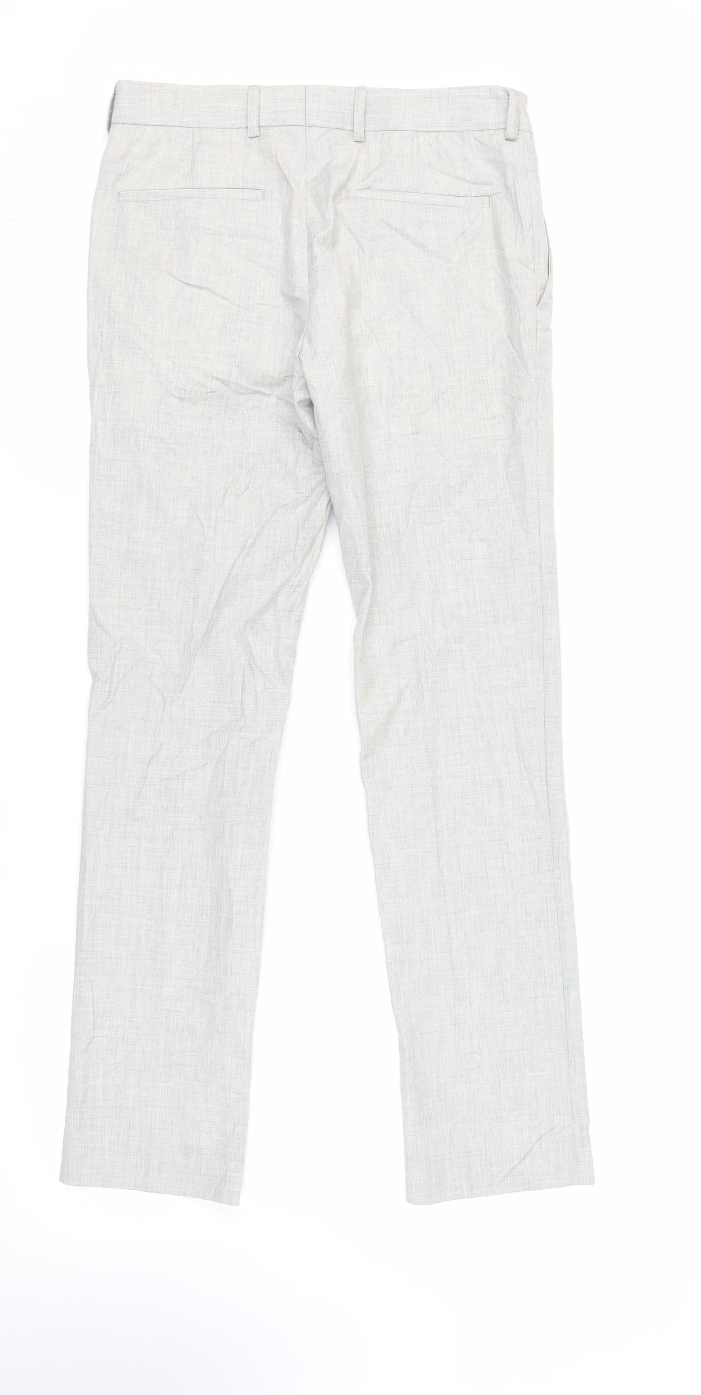 Topman Mens Grey Polyester Dress Pants Trousers Size 30 in L32 in Regular Zip