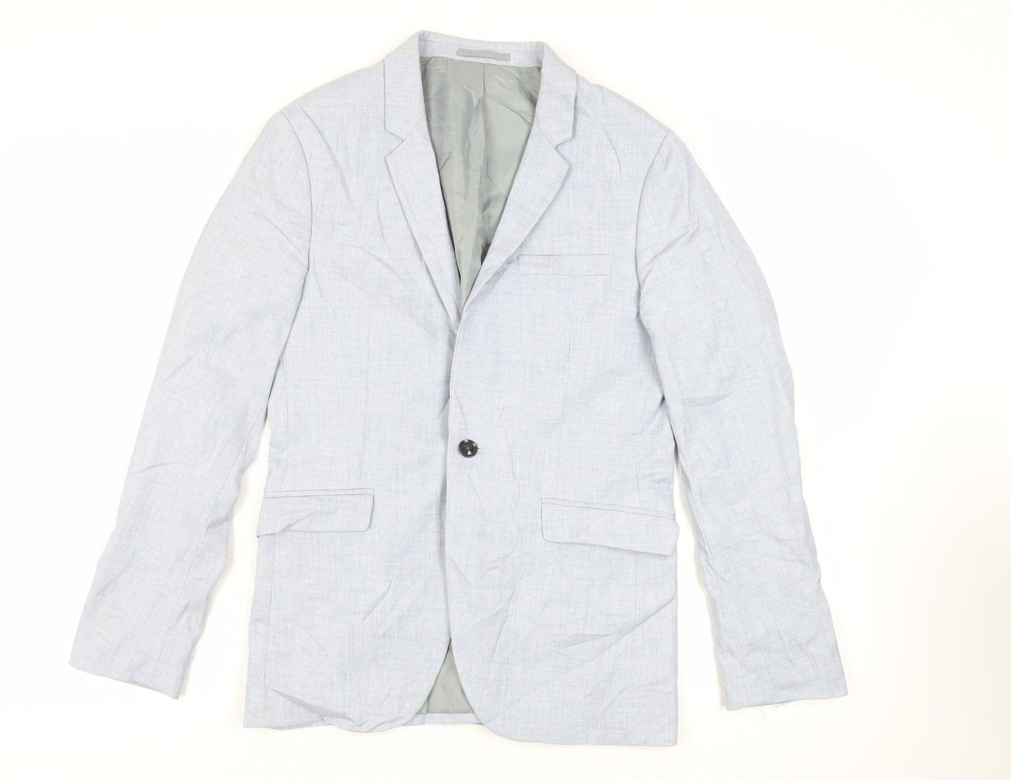 Mens UK Size 38 Topman Regular Blue Suit Jacket
