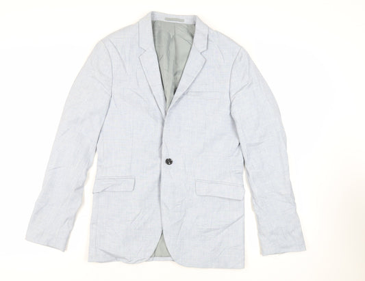 Mens UK Size 38 Topman Regular Blue Suit Jacket