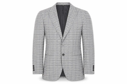 Marks & Spencer Mens Grey Plaid Polyester Jacket Suit Jacket Size 38 Regular