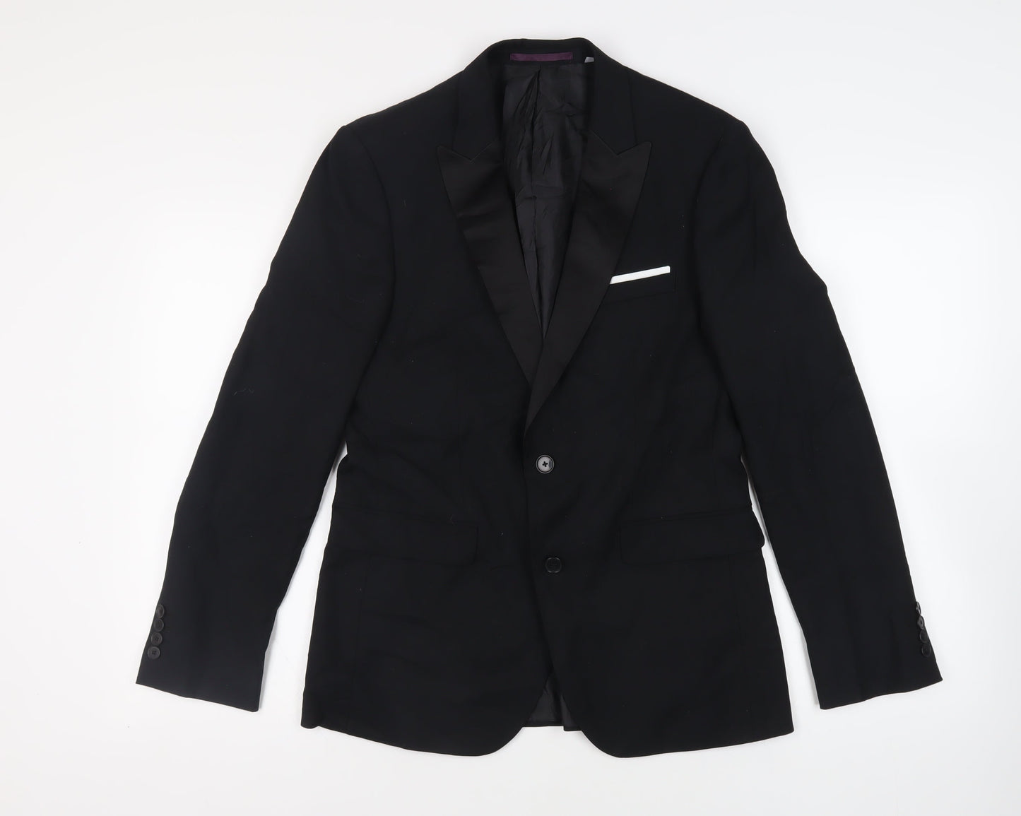 Mens UK Size 38 Burton Regular Black Suit Tuxedo