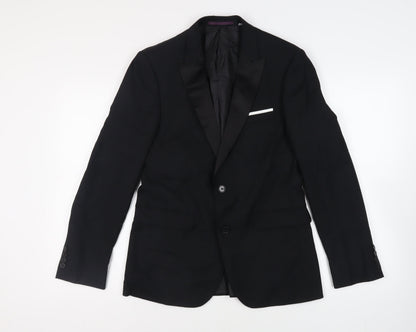 Mens UK Size 38 Burton Regular Black Suit Tuxedo