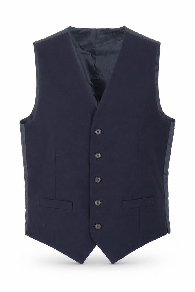 Marks & Spencer Mens Blue Wool Jacket Suit Waistcoat Size 40 Regular