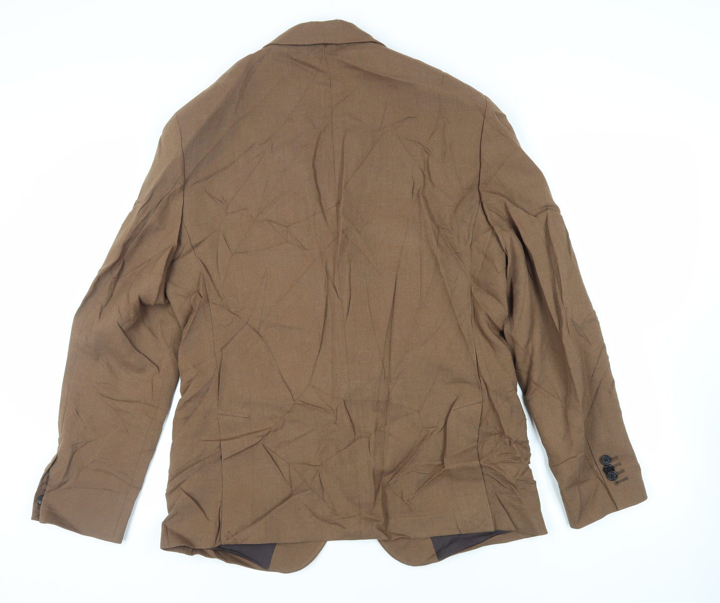 Zara Mens Brown Jacket Blazer Size 42 Button