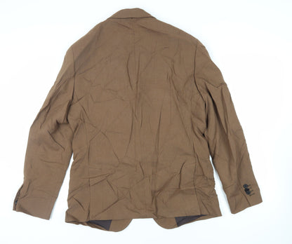 Zara Mens Brown Jacket Blazer Size 42 Button
