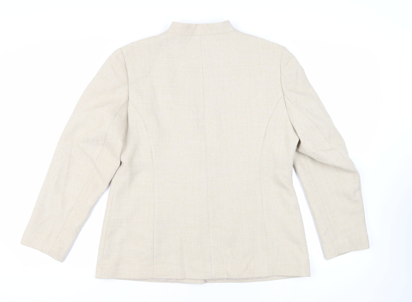 Classics Womens Beige Jacket Blazer Size 16 Button