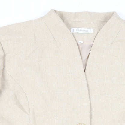 Classics Womens Beige Jacket Blazer Size 16 Button