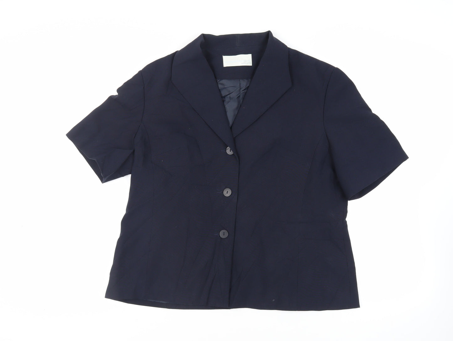 AMARANTO Womens Blue Jacket Blazer Size 18 Button