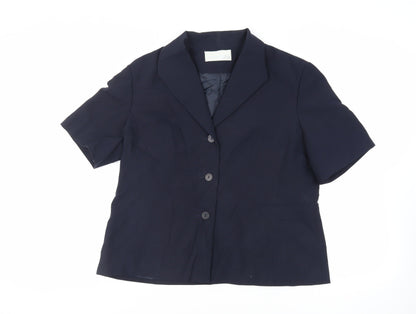 AMARANTO Womens Blue Jacket Blazer Size 18 Button