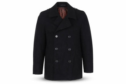 Mens UK Size M Remus Uomo Black Pea Coat