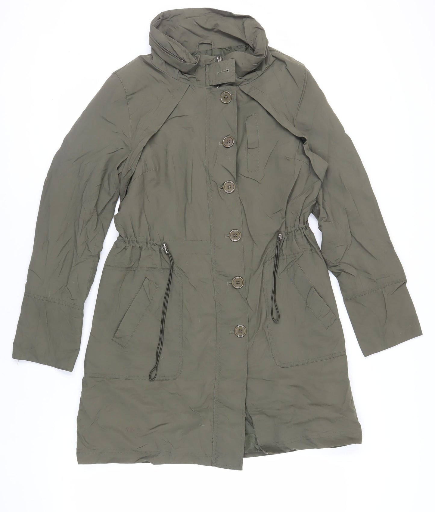 Womens UK Size 16 Mia Moda Green Trench Coat