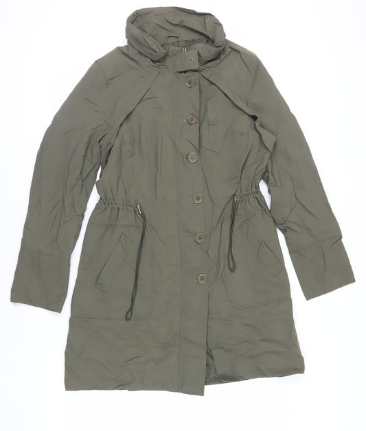 Womens UK Size 16 Mia Moda Green Trench Coat