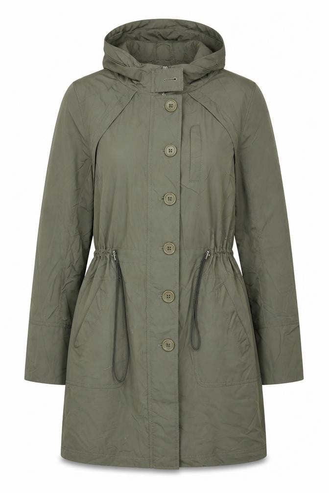 Womens UK Size 16 Mia Moda Green Trench Coat