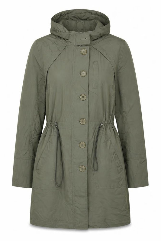 Womens UK Size 16 Mia Moda Green Trench Coat