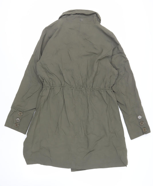 Womens UK Size 16 Mia Moda Green Trench Coat