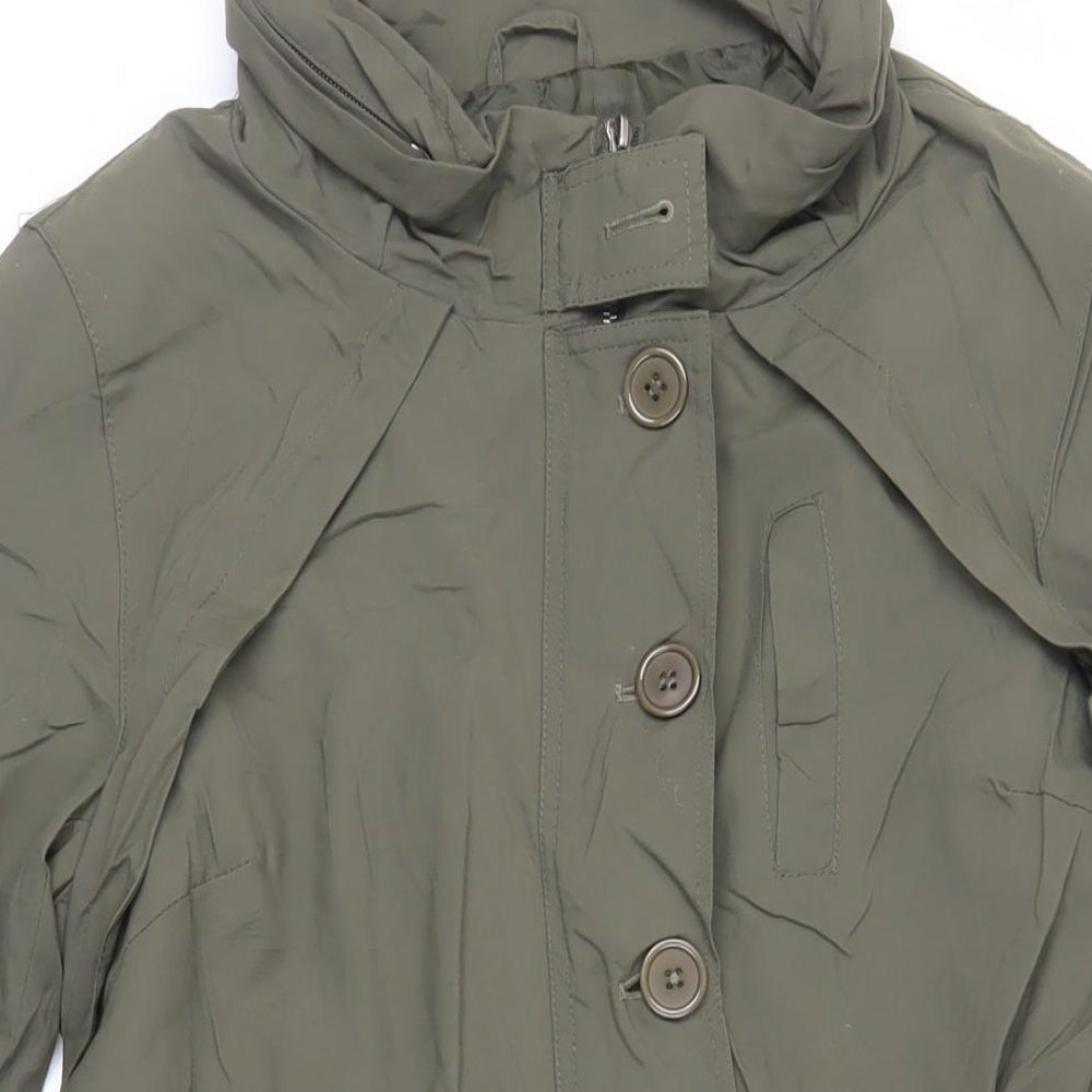 Womens UK Size 16 Mia Moda Green Trench Coat