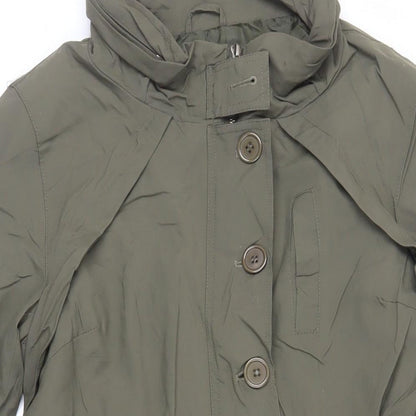 Womens UK Size 16 Mia Moda Green Trench Coat